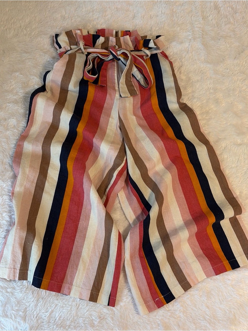 DO+BE Multicolor Striped Tie-Waist Pants